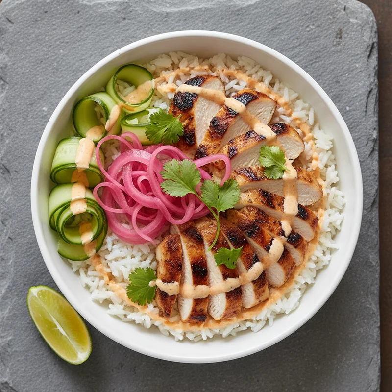 Rosewood chicken rice bowl